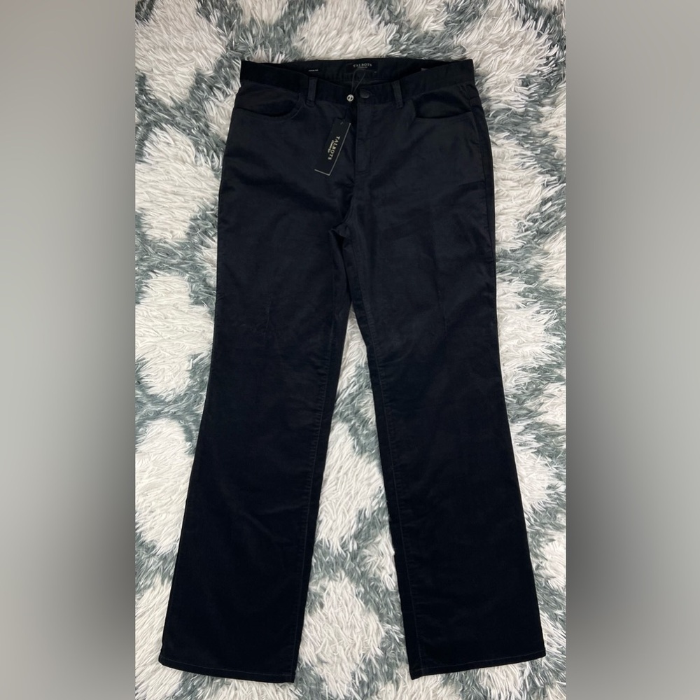 NWT Talbots Women's Black Velour Signature Boot Pants Size 10
